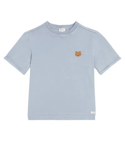 Donsje Kids' Jarne Embroidered Cotton T-shirt In Blue
