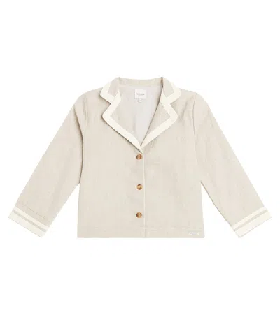 Donsje Kids' Quirijin Embroidered Linen Blazer In Neutral