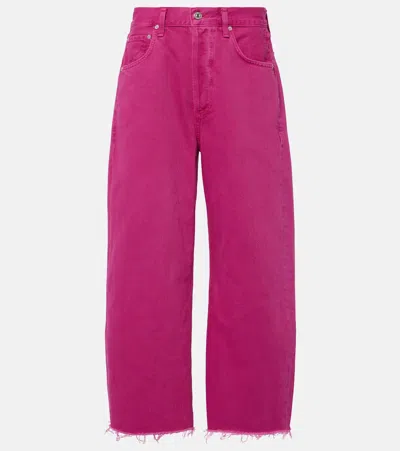 Citizens Of Humanity Ayla Crop High-rise Wide-leg Jeans In Pink