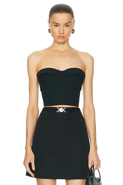 Versace Strapless Cropped Top In Light Sand