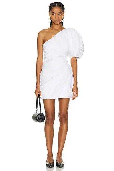 Chloé One-shoulder Ramie Mini Dress In White