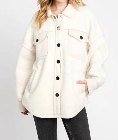 Sewn And Seen Grace Sherpa Coat In Cream In White
