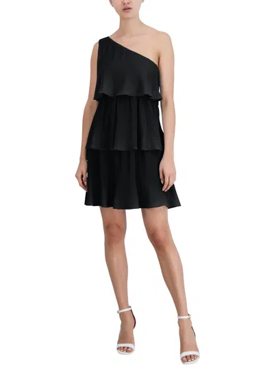 Laundry By Shelli Segal Womens Chiffon Pleated Cocktail And Party Dress In Black