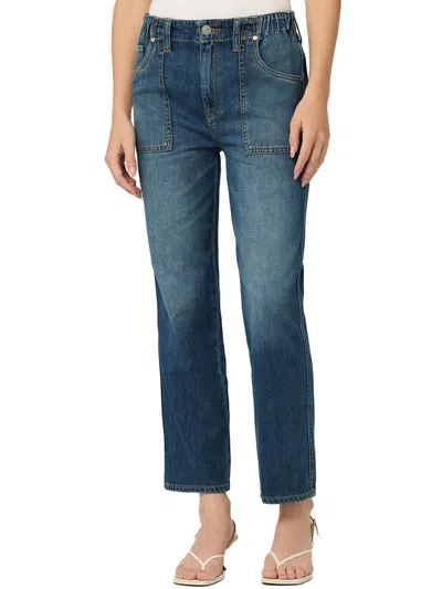 Hudson Womens High Rise Ankle Straight Leg Jeans In Blue
