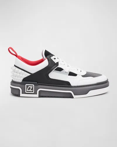 Christian Louboutin Men's Astroloubi Spikes Fashion Sneakers In White/black