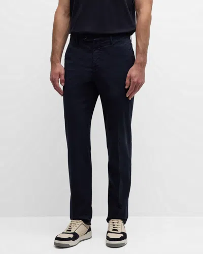 Incotex Men's Batavia Solid Twill Pants In Blu Scuro