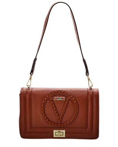 Valentino By Mario Valentino Alice Rock Leather Shoulder Bag In Brown