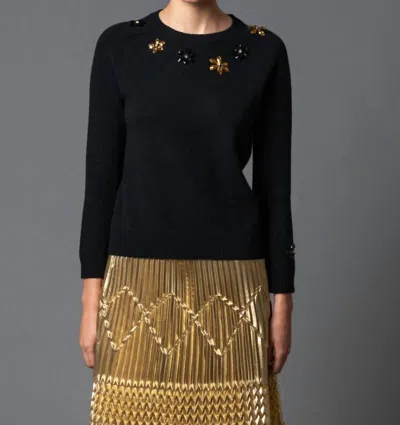 Le Superbe Dripping Daisy Sweater In Black