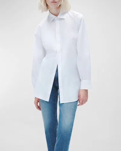Rag & Bone Ellison Poplin Button-up Shirt In White