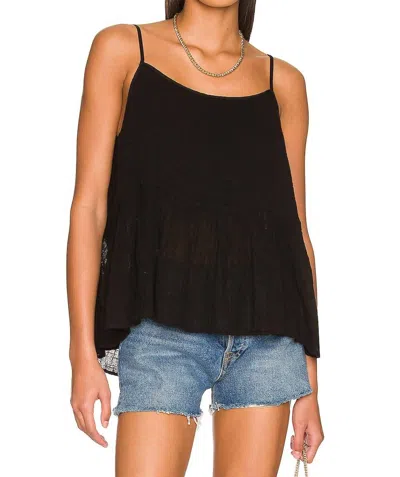 Enza Costa Cotton-gauze Peplum Top In Black