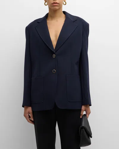 St John Stretch Crepe Single-breasted Suiting Jacket In Blue