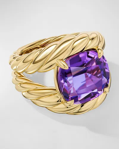 David Yurman Marbella Ring With Gemstone In 18k Gold, 20mm In Amethyst