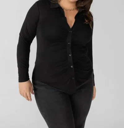 Sanctuary Dream Girl Button Up Blouse In Black