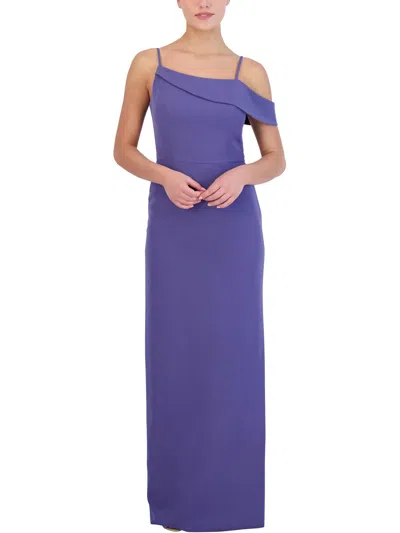 Laundry By Shelli Segal Womens Cold Shoulder Formal Evening Dress In Blue