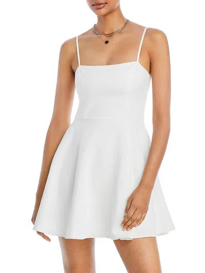 French Connection Womens Party Mini Fit & Flare Dress In White
