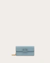 Valentino Garavani Vlogo Signature Grainy Calfskin Wallet With Chain Woman Porcelain Blue Uni In 青磁器