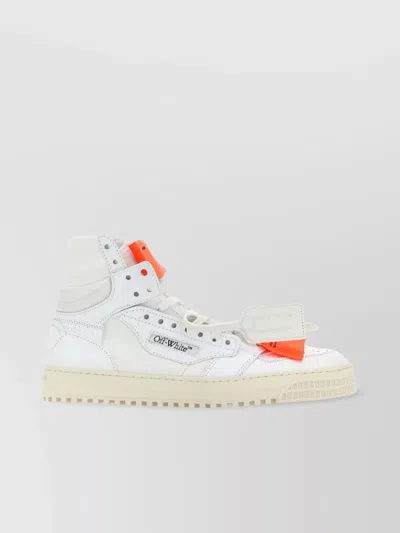 Off-white White Leather And Canvas 3.0 Off Court Sneakers In Beige