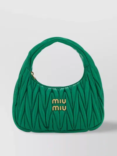 Miu Miu Grass Green Nappa Leather Handbag