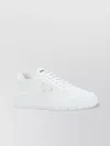 Prada Mens White Re-nylon Brand-plaque Leather And Recycled-nylon Low-top Trainers