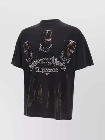 Represent Mens Vintage Black Thoroughbred Graphic-print Cotton-jersey T-shirt