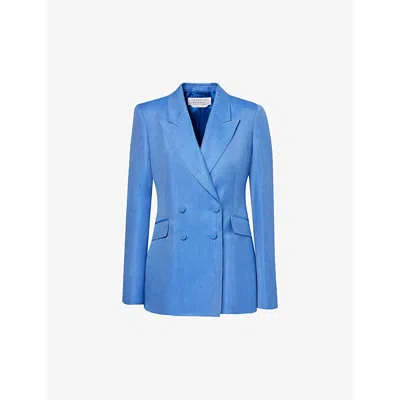 Gabriela Hearst Stephanie Double-breasted Wool Blazer In Blue