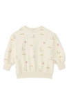 The Sunday Collective Kids' Weekend Organic Cotton Graphic Sweatshirt In Light Yellow
