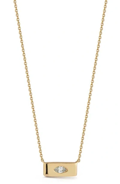 Dana Rebecca Designs Alexa Jordyn Mini Inlay Gold Bar Necklace In Yellow Gold