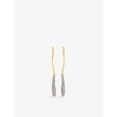 Alexis Bittar Solanales Linear Crystal Earrings In Gold