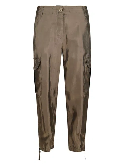 Aspesi Cargo Buttoned Trousers In Brown