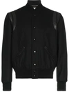 Saint Laurent Men's Wool/leather Teddy Jacket In Black