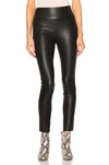 Sprwmn Black High Waisted Leather Leggings In Black