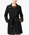 COLE HAAN QUILTED BELTED COAT