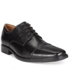 Clarks Tilden Mens Leather Cap Toe Derby Shoes In Black Leather