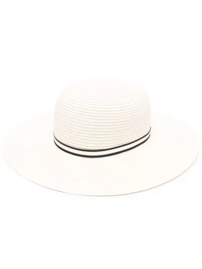Borsalino Interwoven Designed Giselle Hat In White