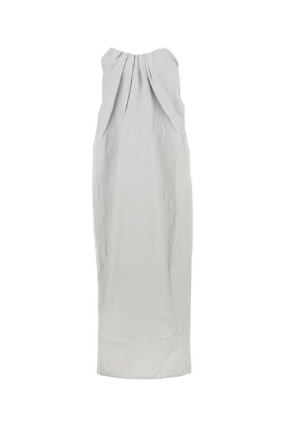 Co Tucked Strapless Linen Maxi Dress In Lightblue