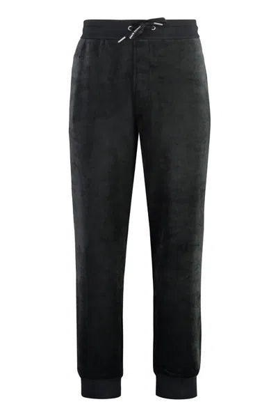 Emporio Armani Chenille Track-pants In Black