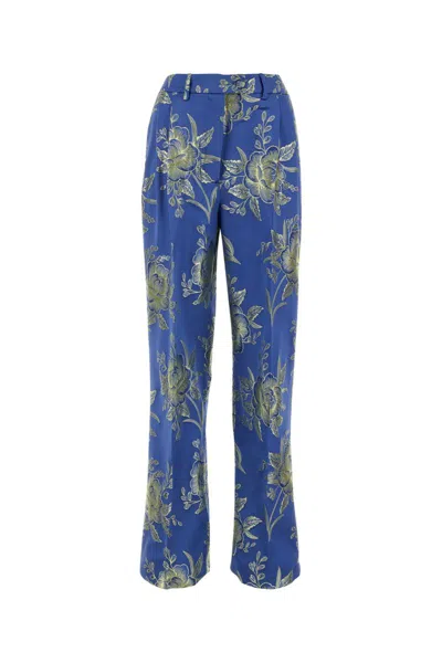 Etro Embroidered Satin Pant In S8460