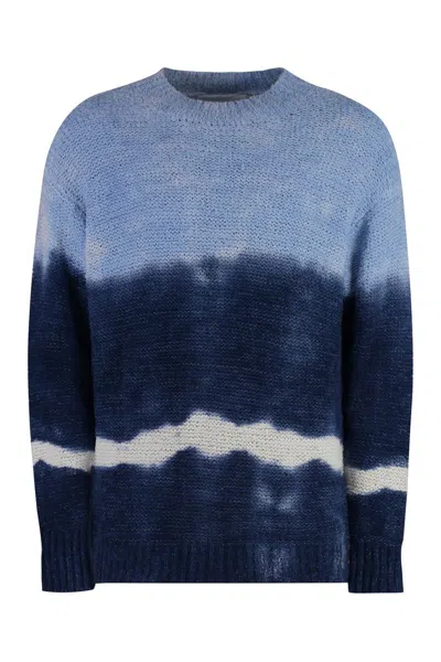 Isabel Marant Henley Cotton Blend Crew-neck Sweater In Blue