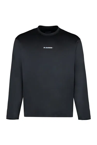 Jil Sander Techno Fabric T-shirt In Black