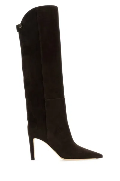 Jimmy Choo Pointed Toe Boots In Coffee