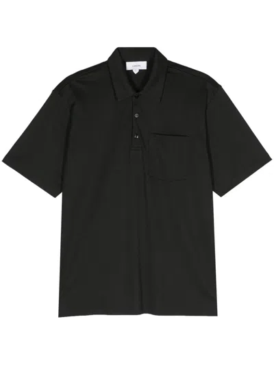 Lardini Polo Shirt With Logo Embroidery In Black