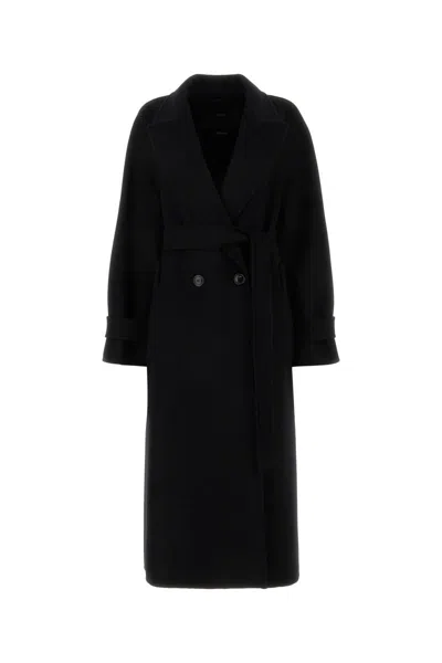 Max Mara Atelier Coats In Black