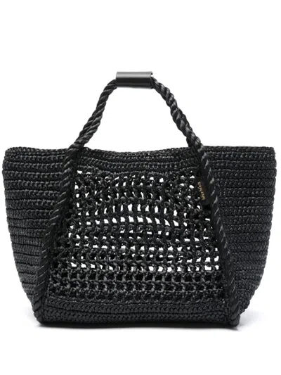 Max Mara Small Basketma Tote Bag In Black