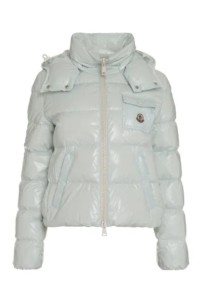 Moncler Andro Hooded Full-zip Down Jacket In Blue