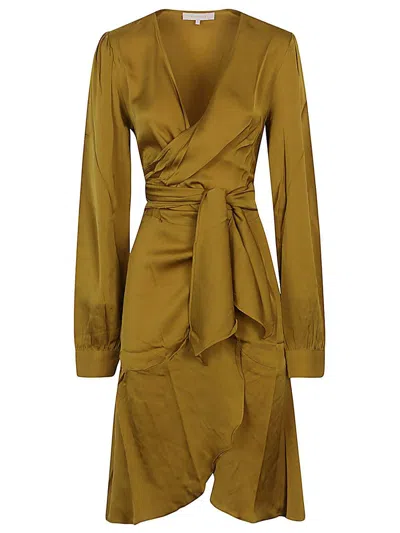 Nouvelle/silk95five Ananda Silk Short Dress In Golden
