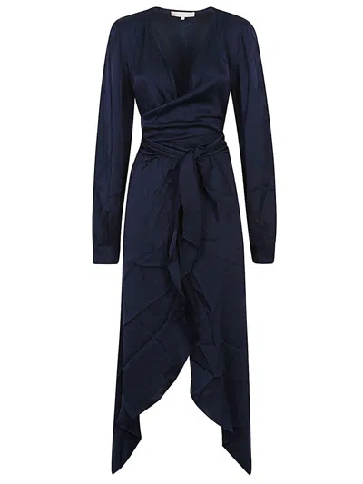 Nouvelle/silk95five Ananda Silk Long Dress In Blue