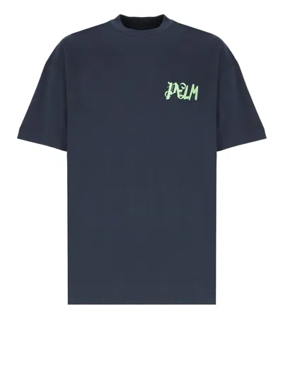 Palm Angels T-shirts And Polos Blue In Black