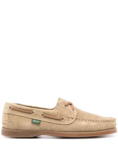 Paraboot Barth Suede Leather Loafers In Beige