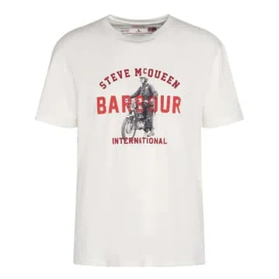 Barbour Beige T-shirt With Print In White