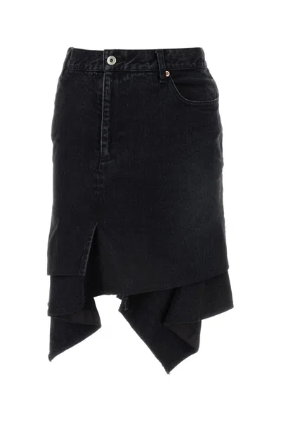 Sacai Flounces Skirt In Black